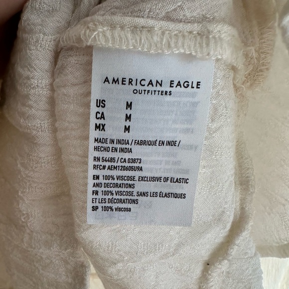 American Eagle Women’s Medium Embroidered Tunic Top Long Sleeves Tiered Boho - Picture 7 of 9